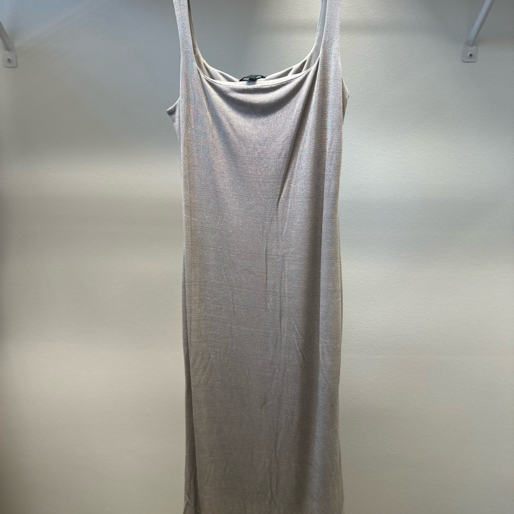 Elegant Silver Maxi Dress